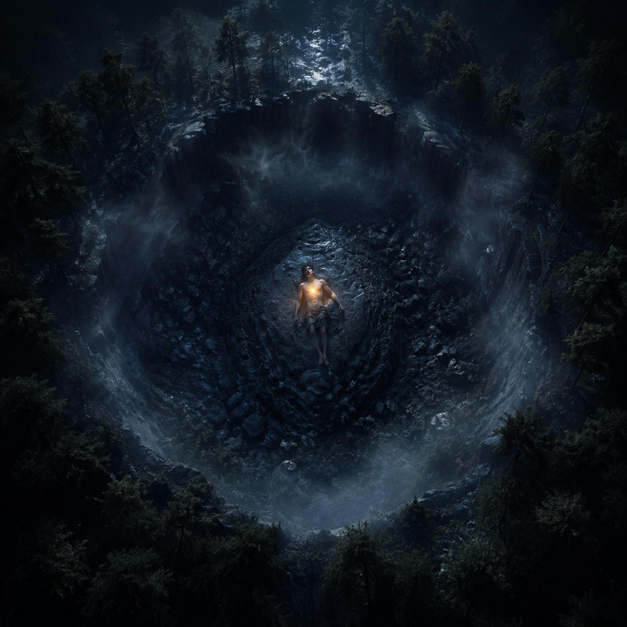 A moment of awakening, light breaking through darkness
