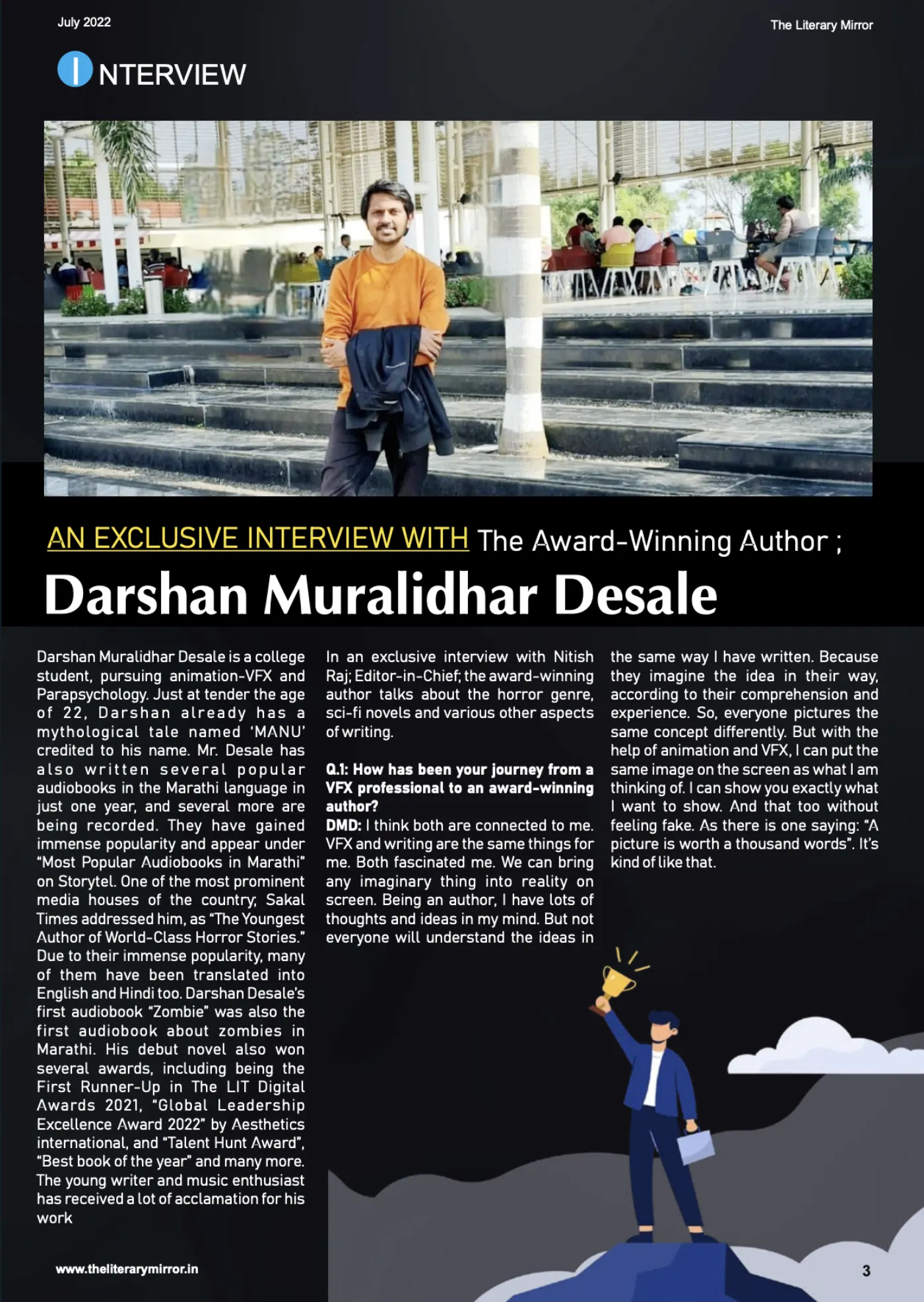 The Literary Mirror, July 2022 print interview