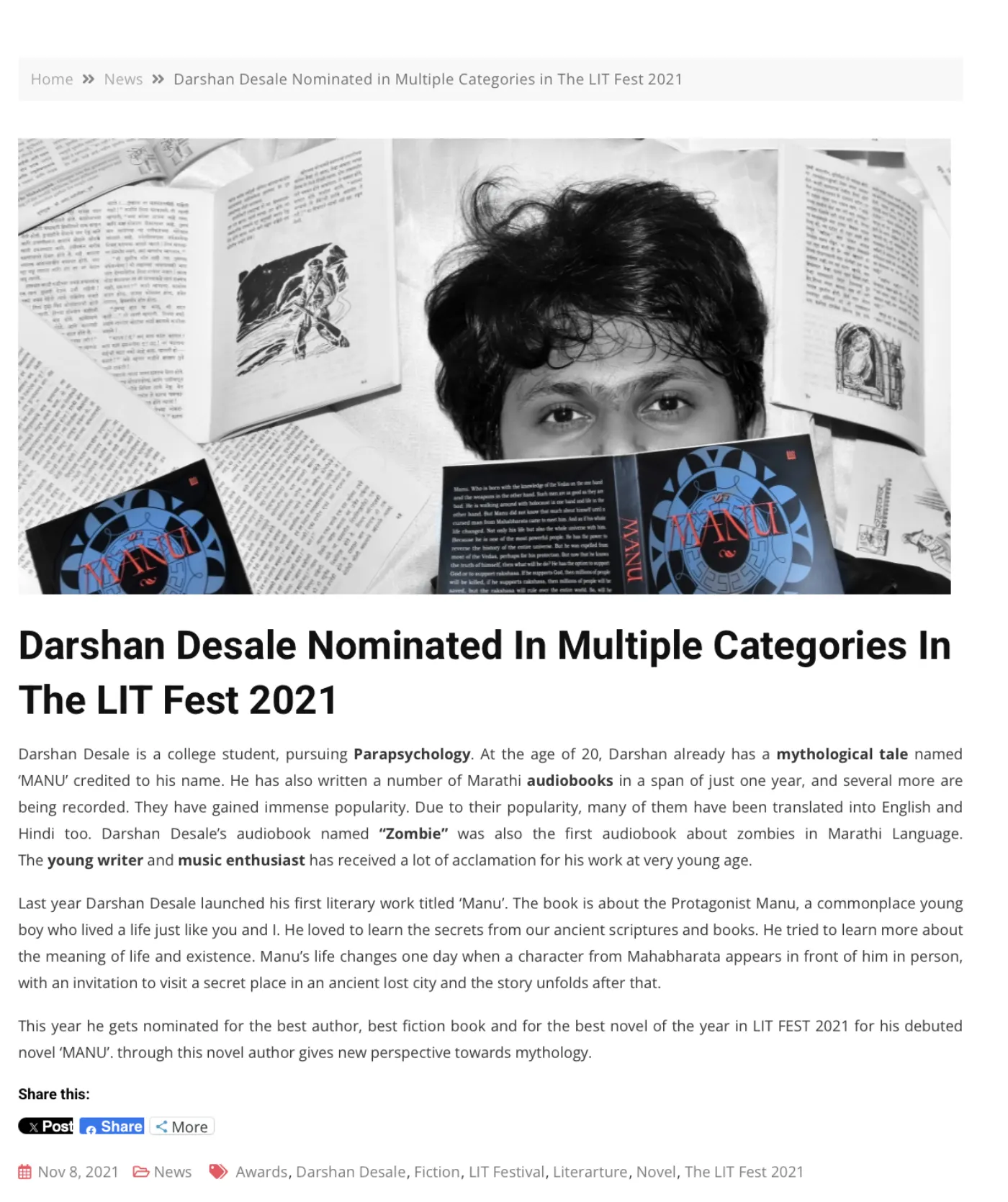 The Literary Mirror — LIT Fest 2021 nomination announcement